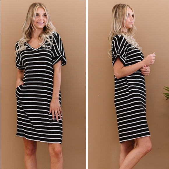 Striped T-Shirt Mini Dress - Picture 3 of 4